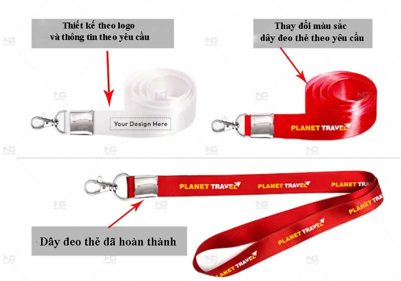 Mẫu dây đeo thẻ thiết kế theo yêu cầu